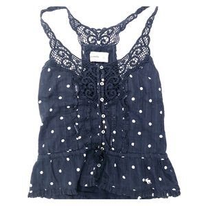 Abercrombie Polka Dot Navy Tank Top/Cami